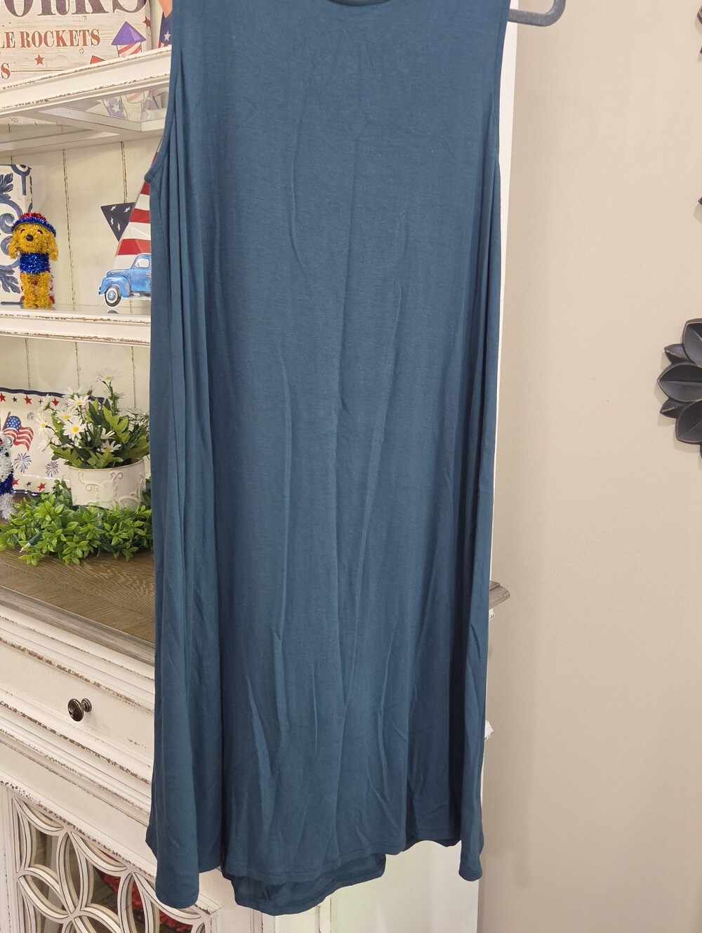 Maurices Teal-Blue Maxi Skirt, Sleeveless Flow